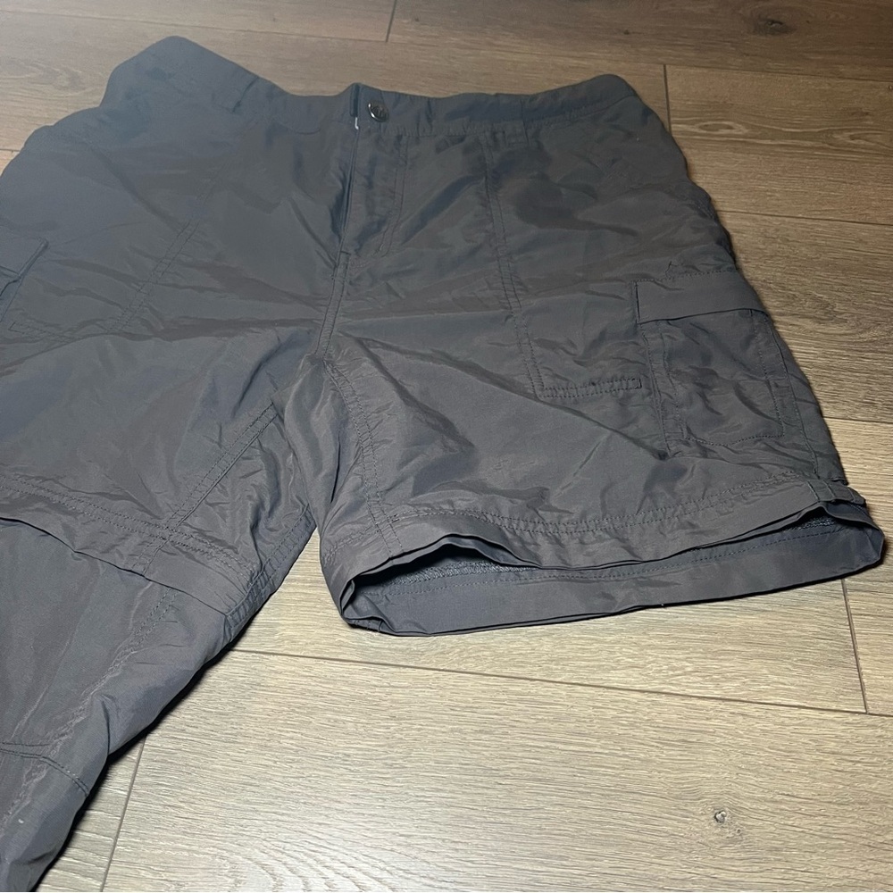 REI Gray Convertible Pants Shorts Womens Sz 14 Petite Elastic Waist Zip Fly - Picture 10 of 14